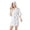 White, variant on Krdevn Women's Hooded Satin Robe, Short Sleeve Open‑Front Bathrobe Lightweight Kimono Loungewear for Summer,Navy