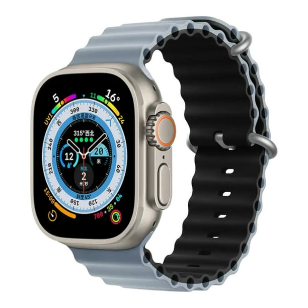 Correa para Apple Watch de Silicon, compatible con 38 mm / 40 mm / 41 mm. Modelo Ocean (Bicolor).
