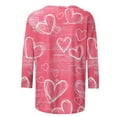 thumbnail image 4 of Qepwscx Womens Shirts 3/4 Long Sleeve Valentine'S Day Crewneck Sweatshirt Love Heart Printed Womens Blouses Plus Size Fall Tops Pullover Sweatshirt Graphic Tshirts Gifts Tee Tops, 4 of 7