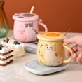 thumbnail image 5 of Cat Paw Ceramic Mug with Lid & Spoon, Cute Cat-Themed Drinkware for Coffee & Tea, "Cat Wants Fish" Mug for Home & Office, Gift for Cat Lovers & Animal Enthusiasts, 5 of 8