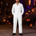 thumbnail image 6 of Mens Solid Color Coveralls Collared Long Sleeve Zip Up Utility Jumpsuits with Pockets Mechanic Workwear Boiler Suits, 6 of 8
