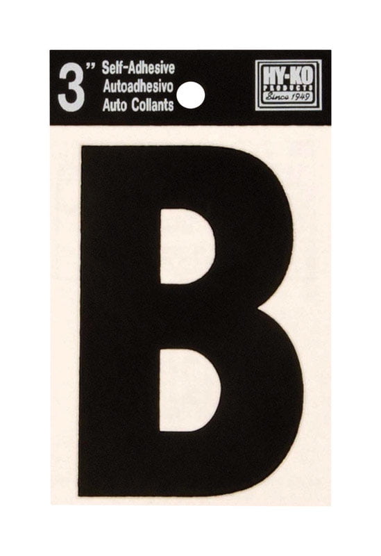Hy-Ko 3' Vinyl Die-Cut Letter B Boat Sticker, Black