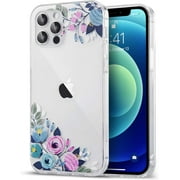 navor Clear Case Cute Flower Design Compatible with iPhone 12 Pro 6.1" Soft & Flexible TPU Slim Shockproof Transparent [Clear]