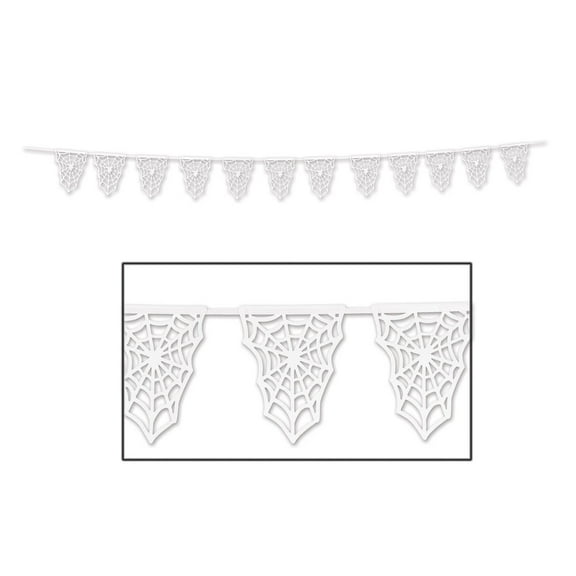 12 Pack Beistle Halloween Die-Cut Spider Web Pennant Banner