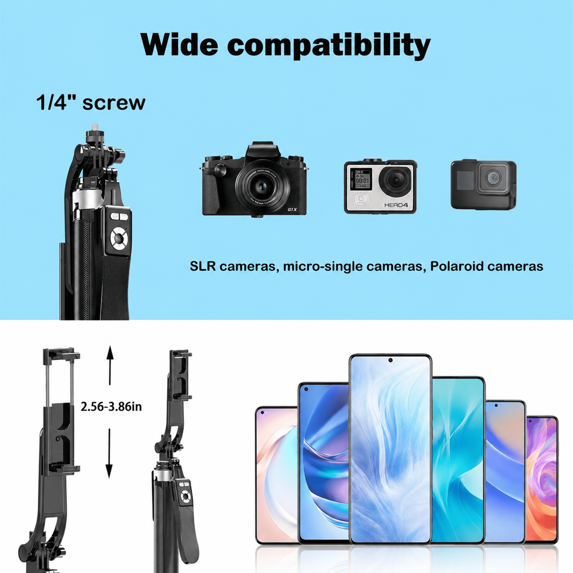 TIKBBRMG Phone Tripod and Selfie Stick 71in Extendable Phone Stand with Light, Remote & Rotatable Grip for Travel/Selfie/Recording/Vlogging, Compatible with iPhone/Android (Black)