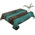 thumbnail image 2 of Vintage Teal Stripe Table Cloth Waterproof Tablecloths, Farmhouse Shabby Turquoise Tablecloth Dining Table Cover for Kitchen Party Tabletop Outdoor, Rectangle Tablecloth 60x84 Inch, 2 of 9