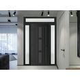 thumbnail image 4 of Front Exterior Prehung Metal-Plastic Door Frosted Glass | Manux 8112 Matte Black | 2 Side and Top Sidelite Transom | Office Commercial and Residential Doors Patio 68x94 (W16+36+16x80+14) Left-hand, 4 of 6