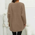 thumbnail image 4 of AherBiu Pajama Tops for Women Fleece Crewneck Sweatshirt Mid-Long Fuzzy Plush Sleepwear Pullover Tops, 4 of 6