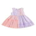 thumbnail image 1 of Robes en Tulle de Couleur Contrastée Sans Manches d'Été pour Filles, 1 of 8