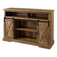 thumbnail image 3 of Bowery Hill Wood Sliding Highboy TV Stand for TVs up to 58" in Dark Rustic Oak, 3 of 9