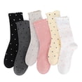 thumbnail image 2 of Bocaoying 6 Pcs Ruffle Cotton Socks for Women, Polka Dot Socks, Cute Lettuces Ankle Socks for Ladies, Breathable Lightweight Casual Socks for Outside, Dailywear, Black/Gray/Pink/White/Yellow, 6-8.5, 2 of 8