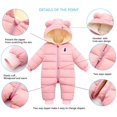 thumbnail image 4 of Baby Boys Girls Winter Snowsuit Warm Down Jumpsuit Windproof Puffer Romper, 4 of 6
