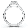 thumbnail image 3 of Pompeii Princess Cut Diamond Engagement Ring 1 1/10 Ct Halo Band 14k White Gold (G/H,I1), 3 of 4