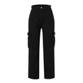 thumbnail image 6 of Sngxgn Women's Cargo Pants Solid Color Long Pants For Women With Pockets Casual Lounge Trousers(Black,S), 6 of 8