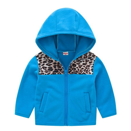 

Tagold Fall Savings Clearance Winter Coats for Children s Baby Boys Girls Leopard-print Jacket Fleece Hooded Zipper Jacket