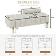 thumbnail image 5 of Wiilayok 52" Upholstered Velvet Ottoman Bench,End of Bed Bench with Gold Legs,Tufted Long Bench for Bedroom Living Room Foyer Indoor Entryway, Beige, 5 of 11