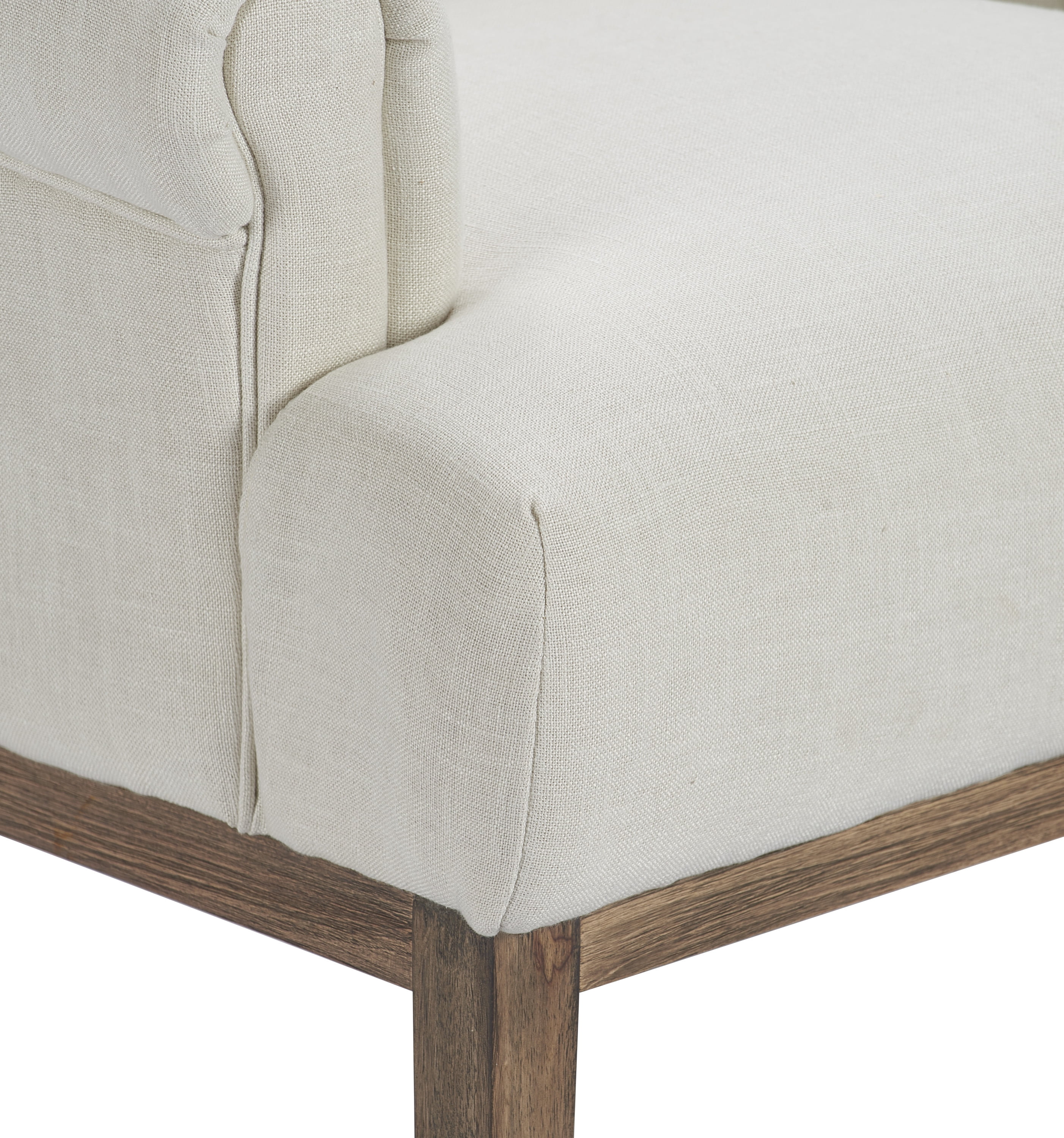 Finch Westport Tufted Upholstered Accent Chair with Wooden Legs, Ivory