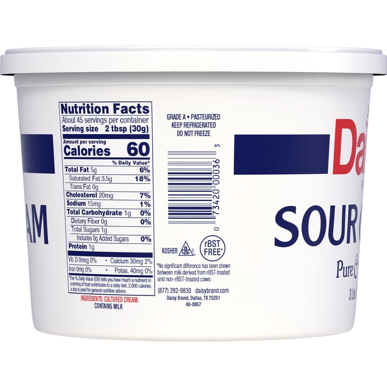 Daisy Sour Cream 48 oz Tub Pure Cultured Cream No Artificial