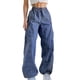 thumbnail image 2 of SAYOO Mujeres Adolescentes Casual Baggy Cargo Pantalones sueltos de gran tamaño Hippie Cordón Punk Pantalones de chándal Joggers de pierna ancha Ropa de calle Traje azul SAYOO Casual, 2 of 10