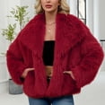 thumbnail image 4 of Women's Faux Fur Coat Fluffy Lapel Open Front Shaggy Jacket Coat Winter Warm Long Sleeve Furry Parka Overcoat, 4 of 7