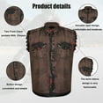 thumbnail image 3 of Dream Apparel 3 Piece Men's Biker Cuttoff Vest Denim/Cotton Shirt with Vintage and Frayed Sleeveless Look 2 Front Pockets, 3 of 6