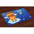 thumbnail image 1 of Ambesonne Zodiac Taurus Place Mats Set of 4, Bull on a Cloud, Standard Size, Multicolor, 1 of 4