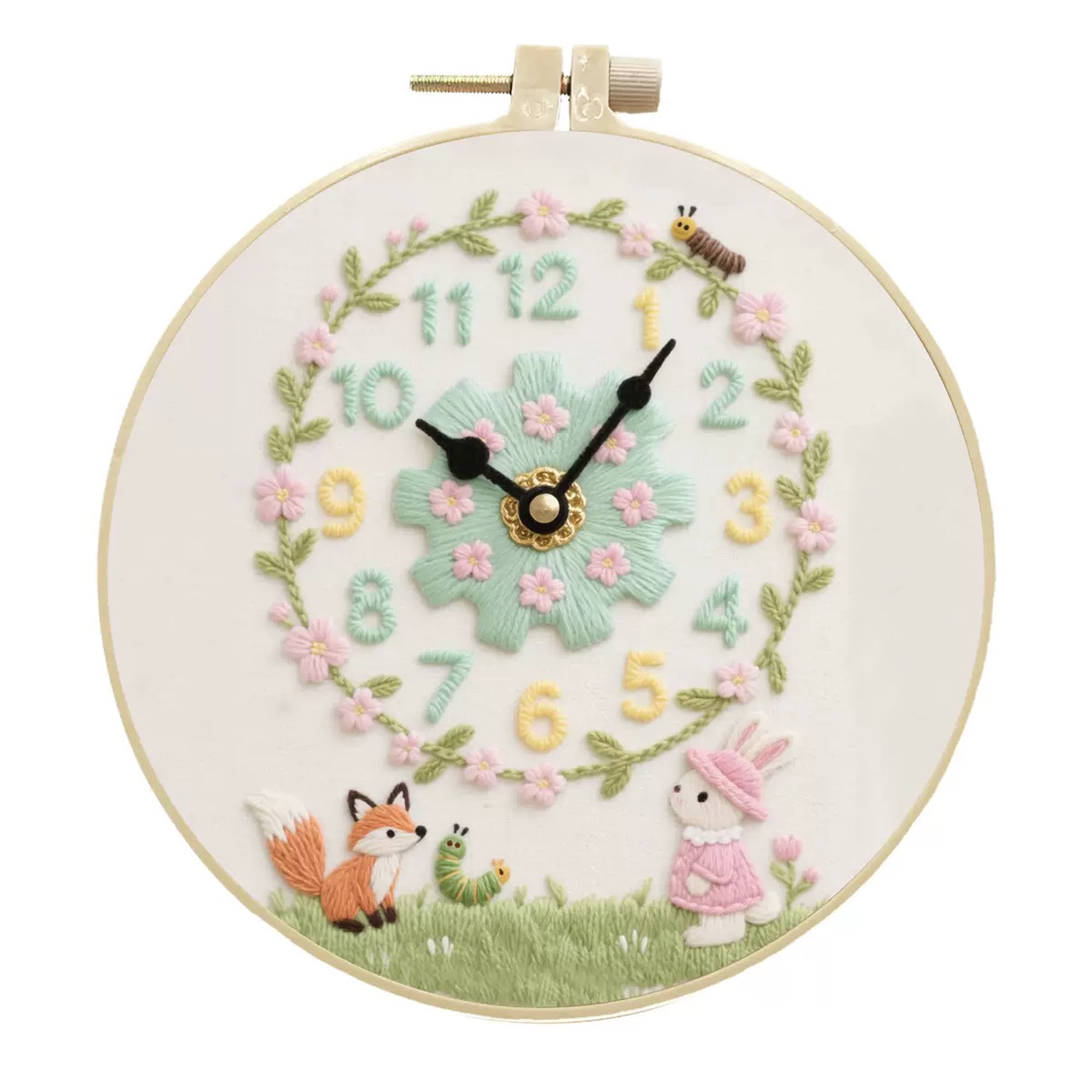 4 Pack Clock Embroidery Kits for Beginners Cute Clock Pattern Hand Embroidery Starter Kit with Hoop Threads and Tools