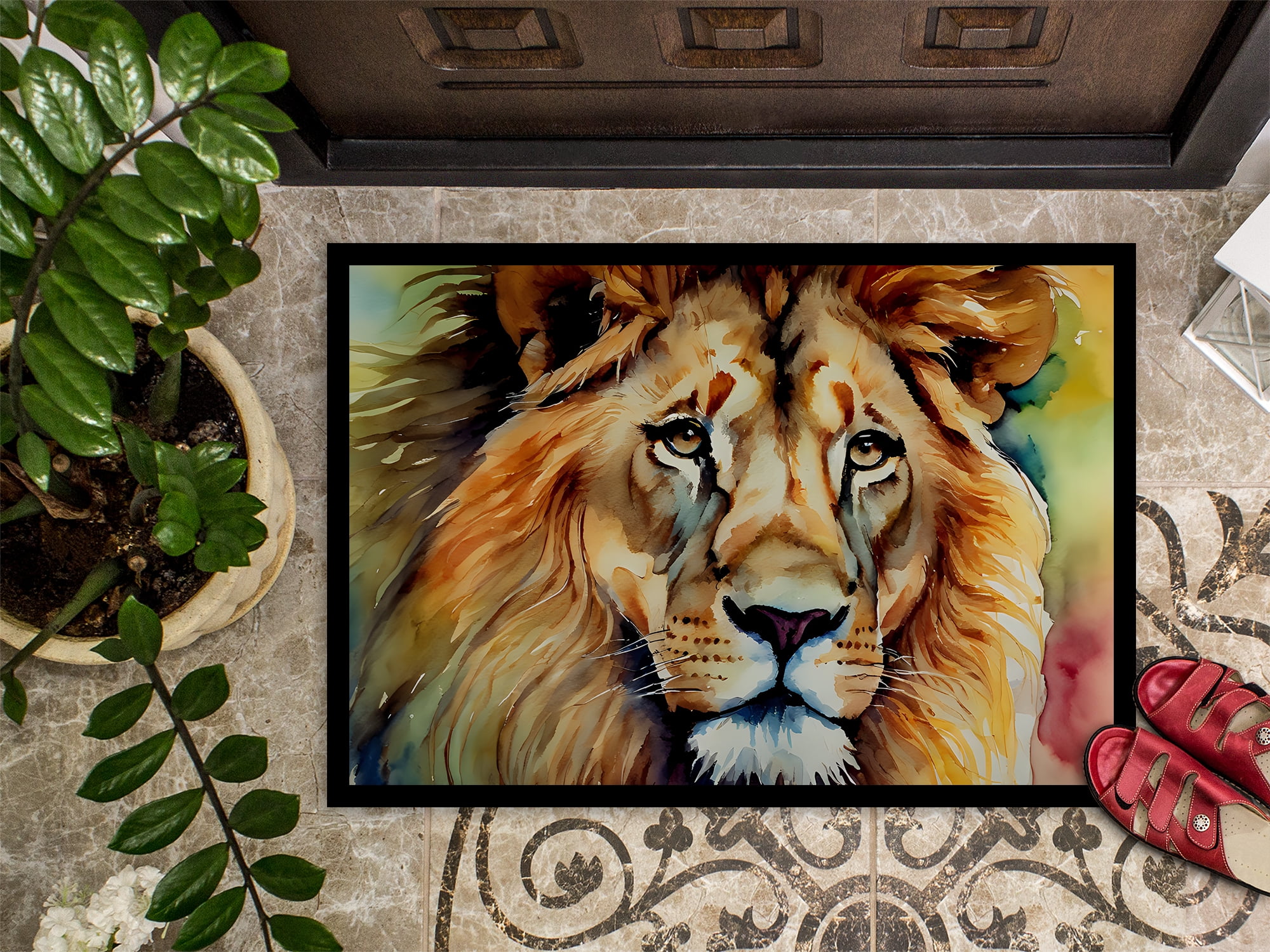 Carolines Treasures DAC2956MAT 0.15 x 18 x 27 in. Lion Doormat