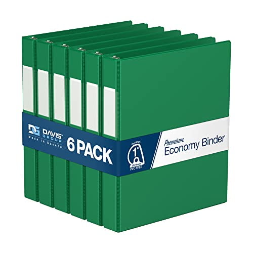 Premium Economy Green, 3 6 Pack Round Ring Binder