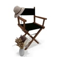 thumbnail image 2 of LuXeo Russell Teak Director Folding Chair, Black, 2 of 5