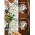 thumbnail image 2 of Boanket Yellow Green Botanical Table Runner - 108 Inch Long, Kitchen Dining Table Runner Dresser Scarves, Rustic Watercolor Leaves Farmhouse Decor for Coffee Tables Wedding Party Banquet, 2 of 8