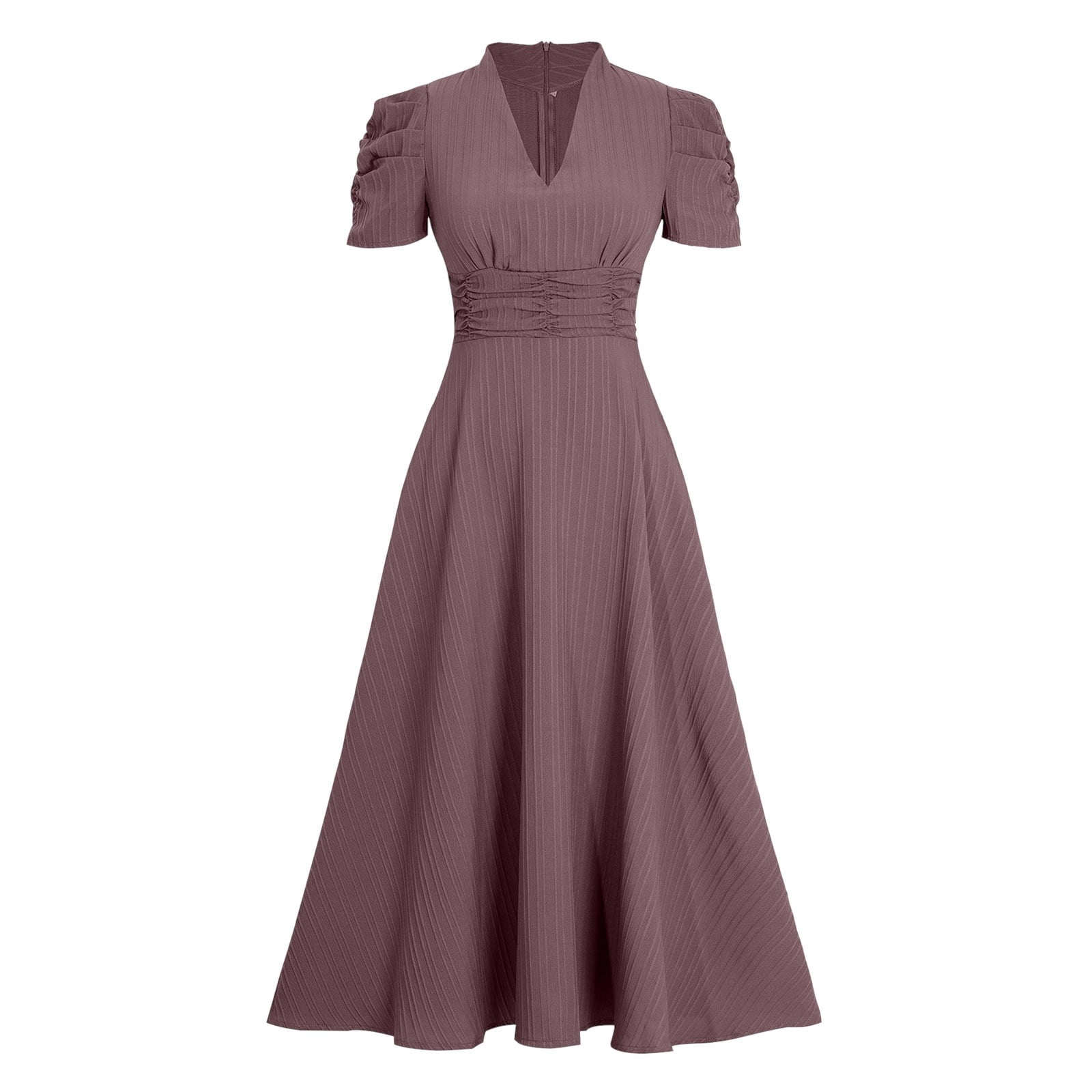 Women's Short Sleeve Dress High Waist V Neck Puff Sleeve Dresses Wedding Guest Formal Evening Party Maxi Dress Woman Dresses Casual Long Sleeve Dresses Casual for Women Petite Dresses for Women Summer