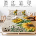thumbnail image 5 of Twin Sze Fitted Sheet Set - Sunflower Vintage 2 Piece Bedding Sets 16" Deep Pocket Fitted Sheet with 1 Pillowcase, Rustic Retro Floral Spring Summer Brushed Microfiber Hotel Luxury Bed Sheets, 5 of 9