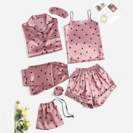 

Pajamas Sets For Women Home Suit Flamingo Print Fashion Slim S Four Piece Set For All Seasons Womens Sleepwear Sets