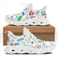 thumbnail image 1 of Zapatos de enfermera con diseño médico a color para mujer, zapatillas planas de malla ligera con cordones, calzado de enfermería, 1 of 6