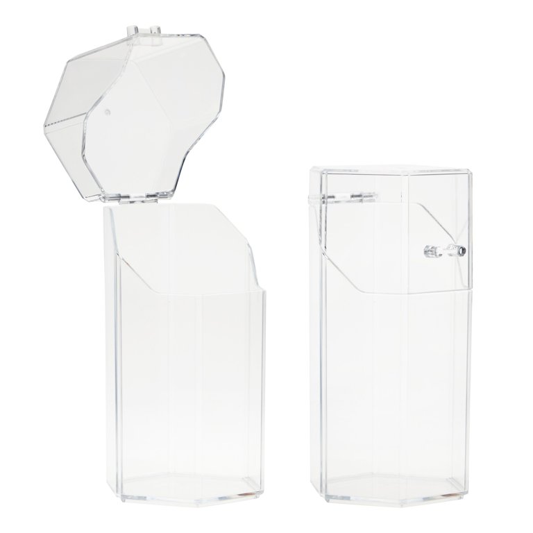 Glamlily 2 Pack Clear Acrylic Makeup Brush Holder With Lid