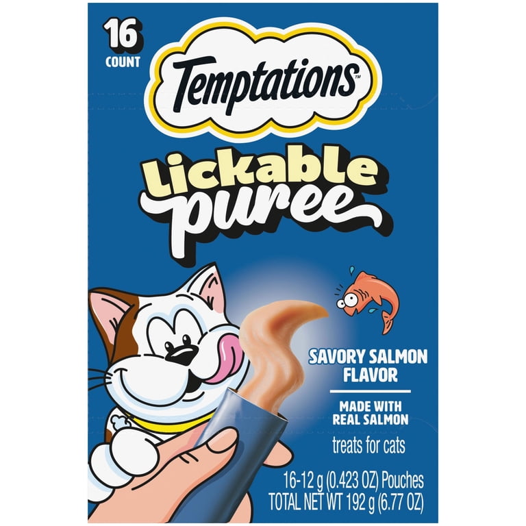 Temptations Creamy Puree Salmon Cat Treats, 16ct Squeeze Packs photo 1