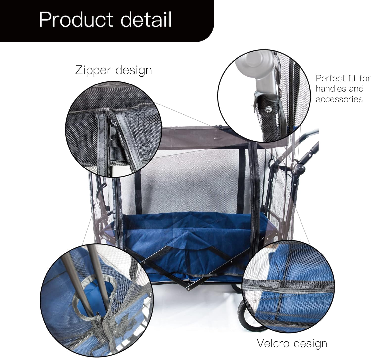 Bug Net Cover for All-Terrain Collapsible Folding Wagons,Utility Garden Cart Bug Net Cover Accessory - Protect Your Little One from Insects on Outdoor Adventures