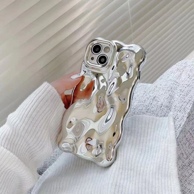 Fasion Luxury 3D Electroplated Meteorite Phone Case For iPhone 11 12 13 14 15 Pro Max Bling Metallic Shockproof Soft Back Cover