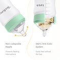 thumbnail image 4 of Yooforea Silicone Coated Glass Baby Bottle, 6M+ Fast Flow Nipple I Anti-Colic, Wide Neck, Stable Base I Medical-Grade Silicone Coating Shatter Protection, BPA BPS PVC Free (270 ML/9 OZ-Tea), 4 of 5
