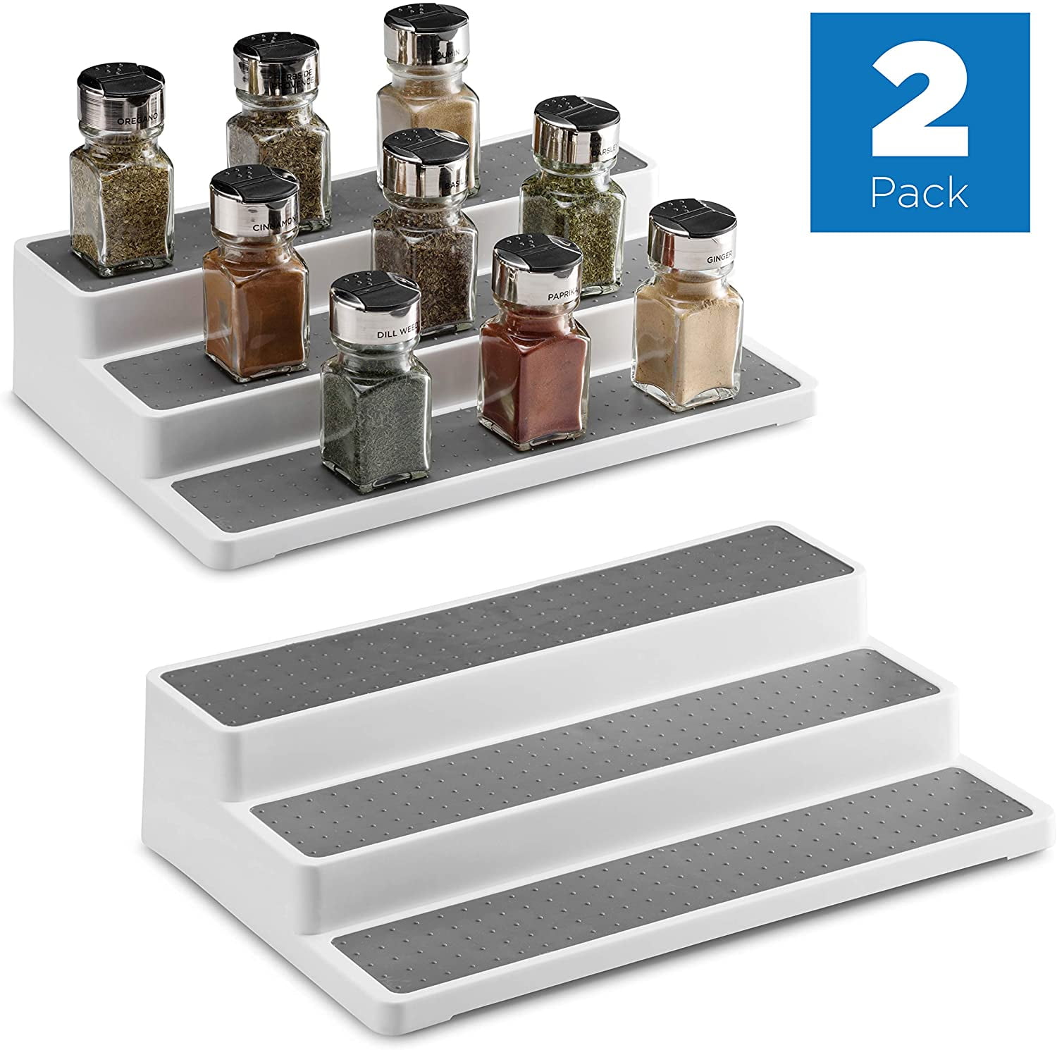 2 Tier Kitchen Counter Top Shelf Spice Jar Holder Organizer Rack Storage Tool 