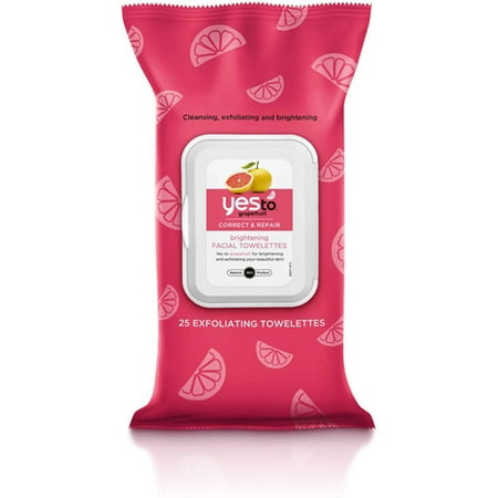 Yes to Grapefruit Brightening Facial Towelettes, 25 ct