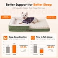 thumbnail image 4 of Small Pet Bed Orthopedic for Cat Dog Four-Sided Bolster Cushion with Waterproof Removable Washable Cover Pet Sofa Green, 4 of 11