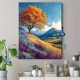 thumbnail image 4 of Autumn Tree Landscape Wall Art/Canvas Print， Suitable for Living Room，Dining Room， and Hotel Decoration, 4 of 7