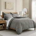 thumbnail image 3 of Levtex Home - Cloud Waffle Comforter Set - King Comforter + Two King Pillow Cases - Waffle Weave - Grey - Comforter (106 x 94in.) and Pillow Case (36 x 20in. ) - Cotton, 3 of 5