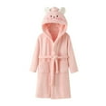 thumbnail image 1 of Splozh Kids Bathrobe Kids Robe Boys Hooded Fleece Sleep Robe Girls Soft Bathrobe Pink,5-8 Years, 1 of 2
