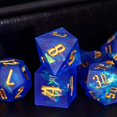 thumbnail image 2 of Cusdie Frosted Sharp Edges DND Dice, 7 PCs D&D Dice Set, Handcrafted Polyhedral Dice Set, for TTRPG Role Playing Game Pathfinder, 2 of 5