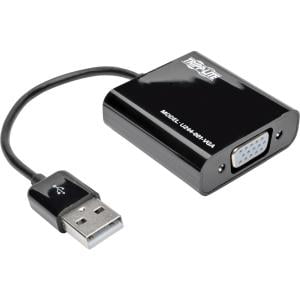- USB 2.0 to VGA Dual/Multi-Monitor External Video Graphics Card Adapter with Built-In USB Cable, 128 MB SDRAM, 1080p @ 60 Hz
