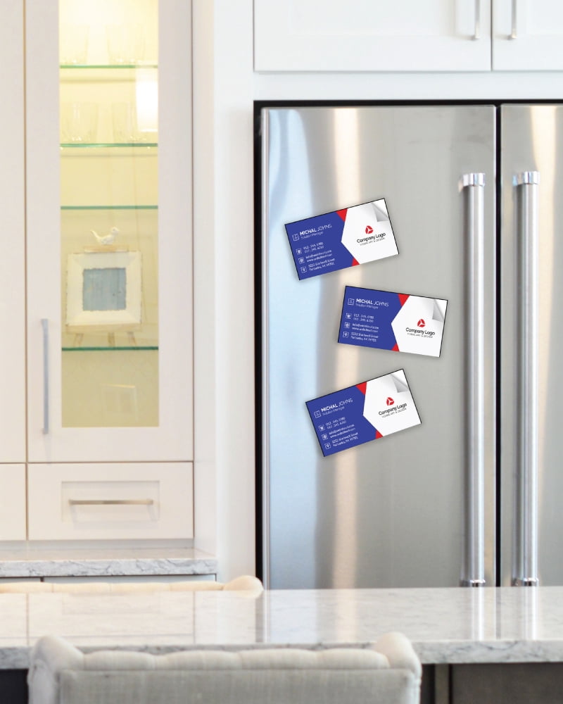 Self-Adhesive Business Card Magnets, Flexible Peel & Stick, 2’’ x 3.5’’ inches. (2,000) Great Promotional Product, Ideal for putting up on refrigerator or metal surface, Value Pack Quantities