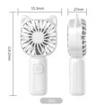 thumbnail image 5 of Mini Portable Handheld Fan with 7-Color LED Light, Rechargeable Personal Fan, 3 Speeds Small Pocket Fan, Lightweight USB Desk Fan for Women, Men, Kids, Office, Travel, Camping, White, 5 of 13